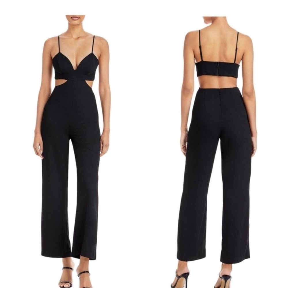 Bardot Black Cutout Wide-Leg Jumpsuit